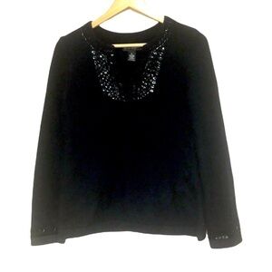 Vintage 𝅺MERCER & Madison rabbit hair lambs wool sequin beaded sweater M